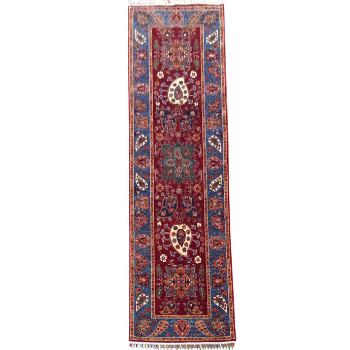 Hand-Knotted Beautiful Afghan Suzani Design 100% Wool (Size 2.9 X 10.2) Brrsf-252