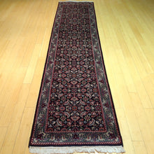 Load image into Gallery viewer, Traditional Indo Herati Black color Tabriz Design Wool Rug (Size 2.6 X 11.9) Cwral-1542