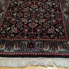 Load image into Gallery viewer, Traditional Indo Herati Black color Tabriz Design Wool Rug (Size 2.6 X 11.9) Cwral-1542