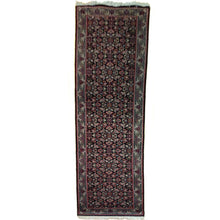 Load image into Gallery viewer, Traditional Indo Herati Black color Tabriz Design Wool Rug (Size 2.6 X 11.9) Cwral-1542