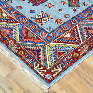 Hand-Knotted Fine Tribal Kazak Design Handmade Wool Rug (Size 5.8 X 8.0) Cwral-9270