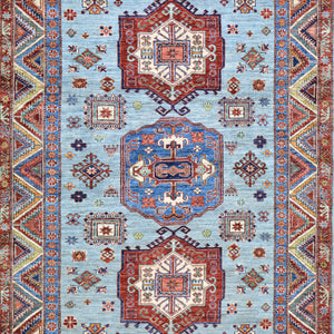 Hand-Knotted Fine Tribal Kazak Design Handmade Wool Rug (Size 5.8 X 8.0) Cwral-9270