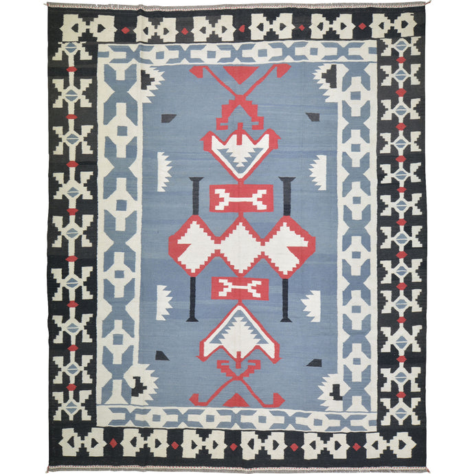 Hand-Woven Reversible Southwestern Design Handmade Rug (Size 8.4 X 9.9) Cwral-10902