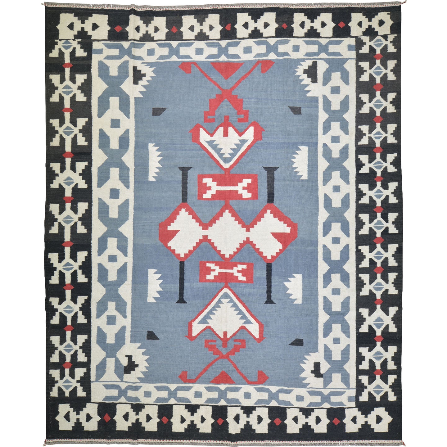 Hand-Woven Reversible Southwestern Design Handmade Rug (Size 8.4 X 9.9) Cwral-10902