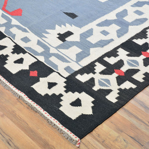 Hand-Woven Reversible Southwestern Design Handmade Rug (Size 8.4 X 9.9) Cwral-10902