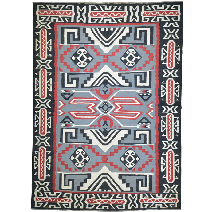 Hand-Woven Reversible Southwestern Design Handmade Rug (Size 8.7 X 11.8) Cwral-10905