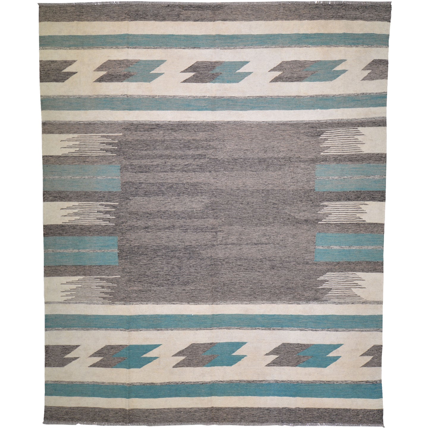 Hand-Woven Reversible Modern Design Handmade Wool Rug (Size 8.2 X 9.8) Cwral-10917