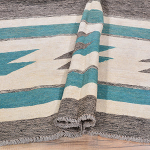 Hand-Woven Reversible Modern Design Handmade Wool Rug (Size 8.2 X 9.8) Cwral-10917