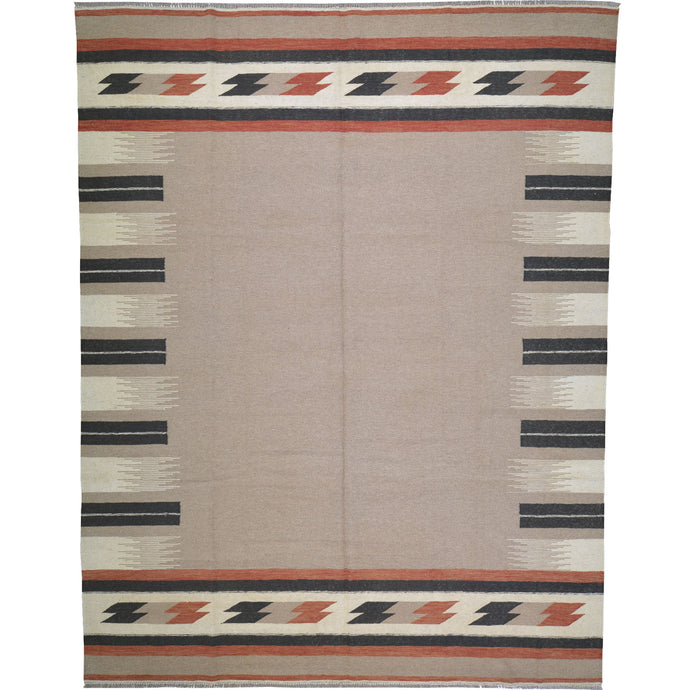 Hand-Woven Reversible Modern Design Handmade Wool Rug (Size 8.1 X 9.10) Cwral-10920