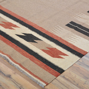 Hand-Woven Reversible Modern Design Handmade Wool Rug (Size 8.1 X 9.10) Cwral-10920