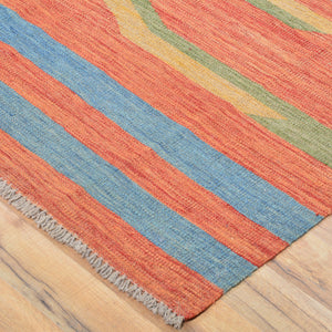 Hand-Woven Reversible Modern Design Handmade Wool Rug (Size 8.1 X 9.9) Cwral-10923