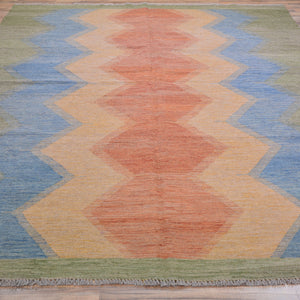 Hand-Woven Reversible Modern Design Handmade Wool Rug (Size 6.10 X 9.9) Cwral-10926