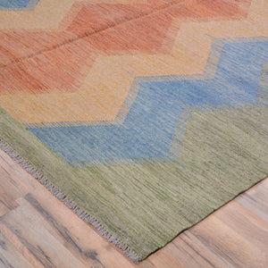 Hand-Woven Reversible Modern Design Handmade Wool Rug (Size 6.10 X 9.9) Cwral-10926