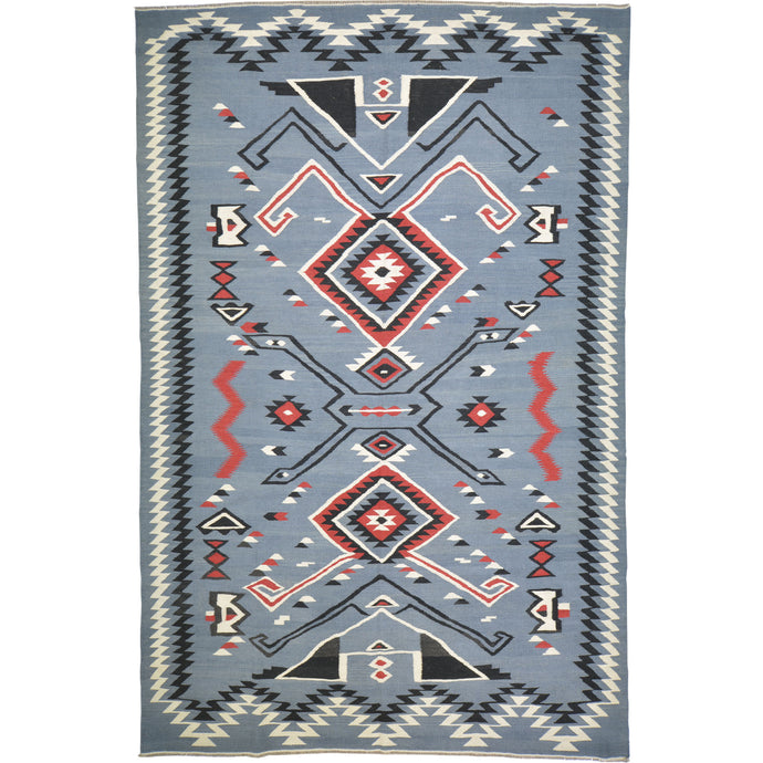 Hand-Woven Reversible Southwestern Design Handmade Wool Rug (Size 6.7 X 9.10) Cwral-10932