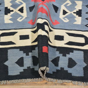 Hand-Woven Reversible Southwestern Design Handmade Wool Rug (Size 6.0 X 9.0) Cwral-10935