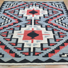 Load image into Gallery viewer, Hand-Woven Flat-Weave Southwestern Design Handmade Wool Rug (Size 4.9 X 7.9) Cwral-10941