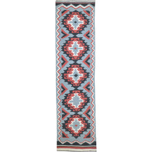 Load image into Gallery viewer, Hand-Woven Flat-Weave Southwestern Design Handmade Wool Rug (Size 2.8 X 9.11) Cwral-10947