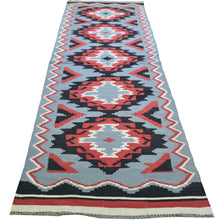 Load image into Gallery viewer, Hand-Woven Flat-Weave Southwestern Design Handmade Wool Rug (Size 2.8 X 9.11) Cwral-10947