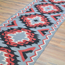 Load image into Gallery viewer, Hand-Woven Flat-Weave Southwestern Design Handmade Wool Rug (Size 2.8 X 9.11) Cwral-10947