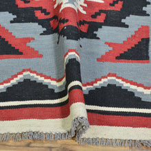 Load image into Gallery viewer, Hand-Woven Flat-Weave Southwestern Design Handmade Wool Rug (Size 2.8 X 9.11) Cwral-10947