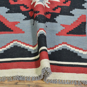 Hand-Woven Flat-Weave Southwestern Design Handmade Wool Rug (Size 2.8 X 9.11) Cwral-10947