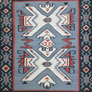 Hand-Woven Flat-Weave Southwestern Design Handmade Wool Rug (Size 8.2 X 9.5) Cwral-10956