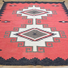 Load image into Gallery viewer, Flat-Weave Southwestern Design Antique Looks Wool Rug (Size 5.11 X 8.10) Cwral-10962