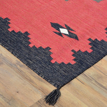 Load image into Gallery viewer, Flat-Weave Southwestern Design Antique Looks Wool Rug (Size 5.11 X 8.10) Cwral-10962