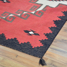 Load image into Gallery viewer, Flat-Weave Southwestern Design Antique Looks Wool Rug (Size 5.11 X 8.10) Cwral-10962