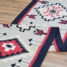 Load image into Gallery viewer, Hand-Woven Reversible Southwestern Design Handmade Wool Kilim (Size 2.5 X 15.8) Cwral-10989