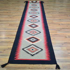 Hand-Woven Reversible Southwestern Design Handmade Wool Kilim (Size 2.6 X 15.7) Cwral-10992