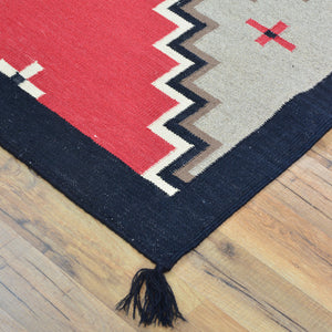 Hand-Woven Reversible Southwestern Design Handmade Wool Kilim (Size 2.7 X 10) Cwral-10998