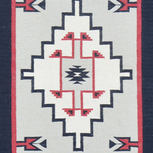 Hand-Woven Reversible Southwestern Design Handmade Wool Kilim (Size 2.7 X 11.10) Cwral-11004