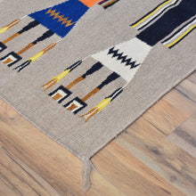 Load image into Gallery viewer, Hand-Woven Flat-Weave Kachina Doll  Design Handmade Wool Rug (Size 4.0 X 5.10) Cwral-11019