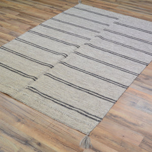 Hand-Woven Flat-Weave Contemporary Design Handmade Wool Rug (Size 4.0 X 5.10) Cwral-11022