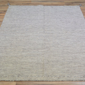 Hand-Woven Flat-Weave Contemporary Design Handmade Wool Rug (Size 4.0 X 5.10) Cwral-11025