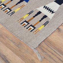 Load image into Gallery viewer, Hand-Woven Flat-Weave Kachina Doll  Design Handmade Wool Rug (Size 4.0 X 5.8) Cwral-11028