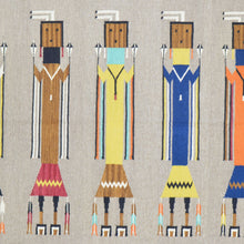 Load image into Gallery viewer, Hand-Woven Flat-Weave Kachina Doll  Design Handmade Wool Rug (Size 4.0 X 5.8) Cwral-11028