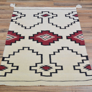 Hand-Woven Flat-Weave Contemporary Design Handmade Wool Rug (Size 2.6 X 4.0) Cwral-11046