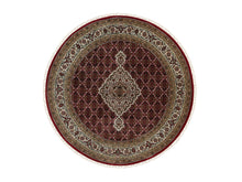 Load image into Gallery viewer, Hand-Knotted Oriental Wool &amp; Silk Mahi Design Handmade Round Rug (Size 6.0 X 6.0) Cwral-11058