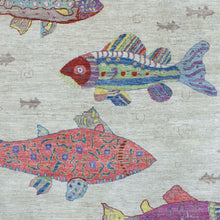 Load image into Gallery viewer, Hand-Knotted Peshawar Fish Design Handmade Wool Rug (Size 6.0 X 8.10) Cwral-11061