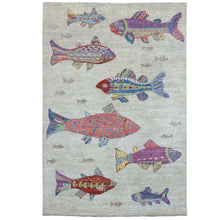 Load image into Gallery viewer, Hand-Knotted Peshawar Fish Design Handmade Wool Rug (Size 6.0 X 8.10) Cwral-11061