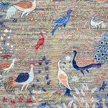 Load image into Gallery viewer, Hand-Knotted Paradise Birds Design Round Handmade Wool  Rug (Size 5.10 X 5.11) Cwral-11067