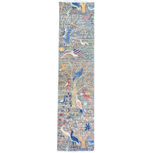 Load image into Gallery viewer, Hand-Knotted Paradise Birds Design Runner Handmade Wool  Rug (Size 2.6 X 9.7) Cwral-11070