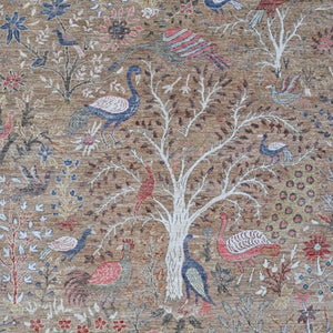 Hand-Knotted Paradise Birds Design Handmade Wool  Rug (Size 6.0 X 9.2) Cwral-11088