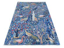 Load image into Gallery viewer, Hand-Knotted Paradise Birds Design Handmade Wool Rug (Size 5.0 X 6.11) Cwral-11091