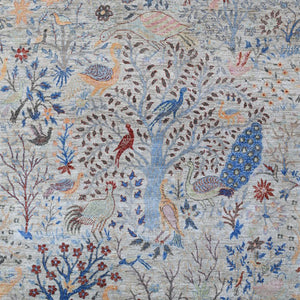 Hand-Knotted Paradise Birds Design Handmade Wool Rug (Size 5.11 X 8.11) Cwral-11094