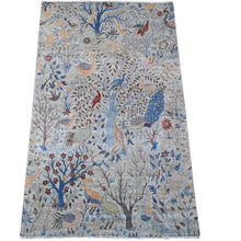 Load image into Gallery viewer, Hand-Knotted Paradise Birds Design Handmade Wool Rug (Size 5.11 X 8.11) Cwral-11094