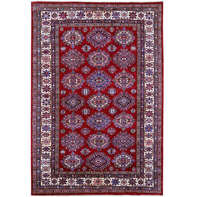 Hand-Knotted Caucasian Kazak Design Handmade Wool Rug (Size 6.0 X 8.9) Cwral-11097