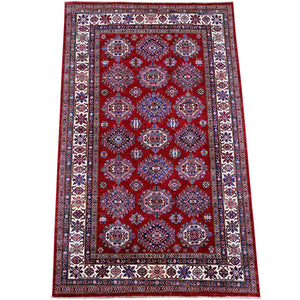 Hand-Knotted Caucasian Kazak Design Handmade Wool Rug (Size 6.0 X 8.9) Cwral-11097